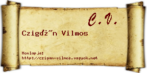 Czigán Vilmos névjegykártya